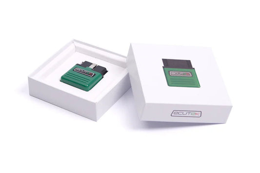 PowerHouse EcuTek Bluetooth interface used for remote ECU tuning on Subaru BRZ FA20 engines, enabling custom map flashing and performance tuning.