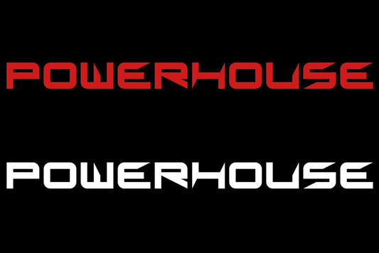 Large PowerHouse Tuning windshield banner logo.