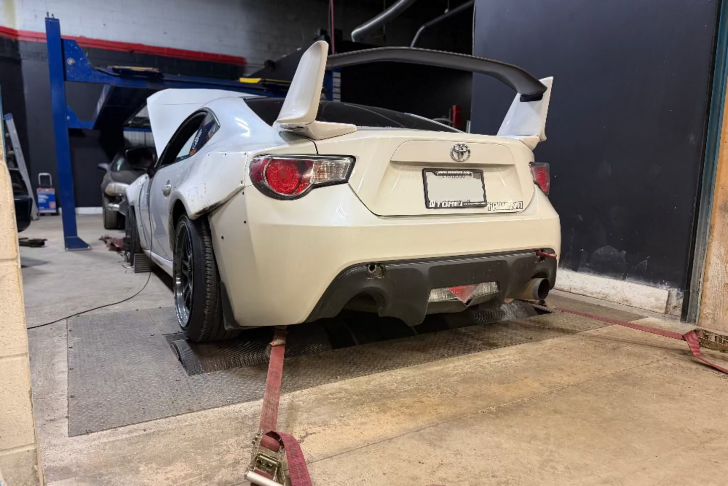 BRZ on the dyno getting tuned on Ecutek by PowerHouse Tuning