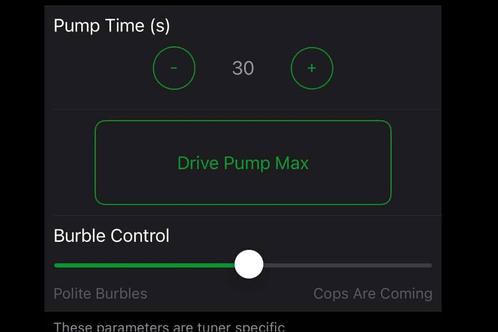 bubble control slider